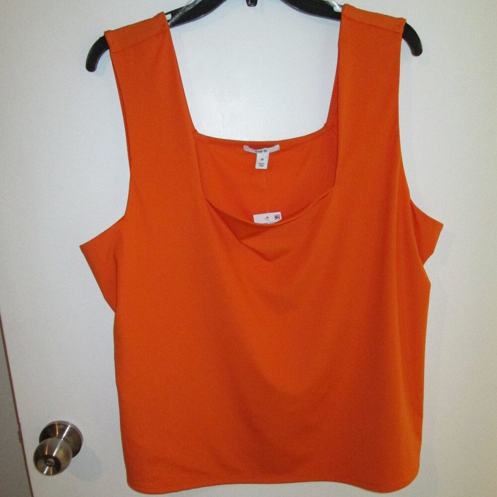 Bar III Plus Megan Square-Neck Sleeveless Top NWT Sz 3X